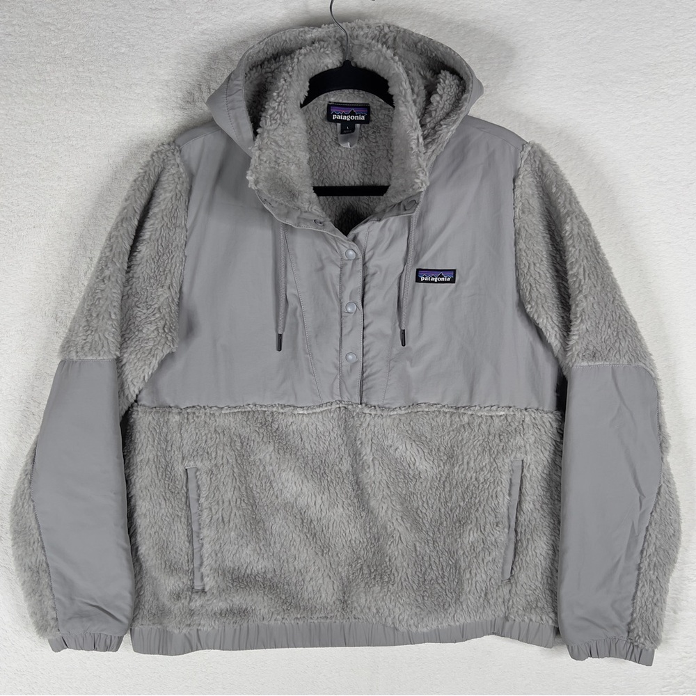 Patagonia Shelled Retro-X Snap Pullover Fleece Women's Large Gray Hoodie Outdoor